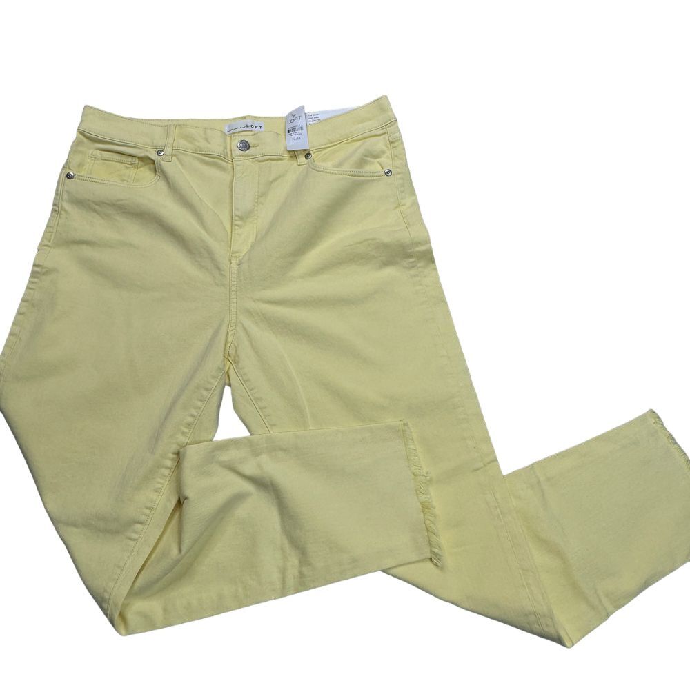 LOFT BRAND NEW Jeans Women's Size 32 (W34xL26) Canary Yellow Raw Hem